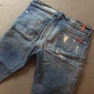 Seven Cropped Straight Leg Jeans
